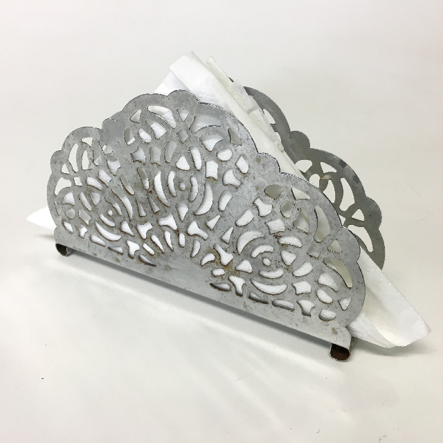 NAPKIN HOLDER, Chrome Lace Style